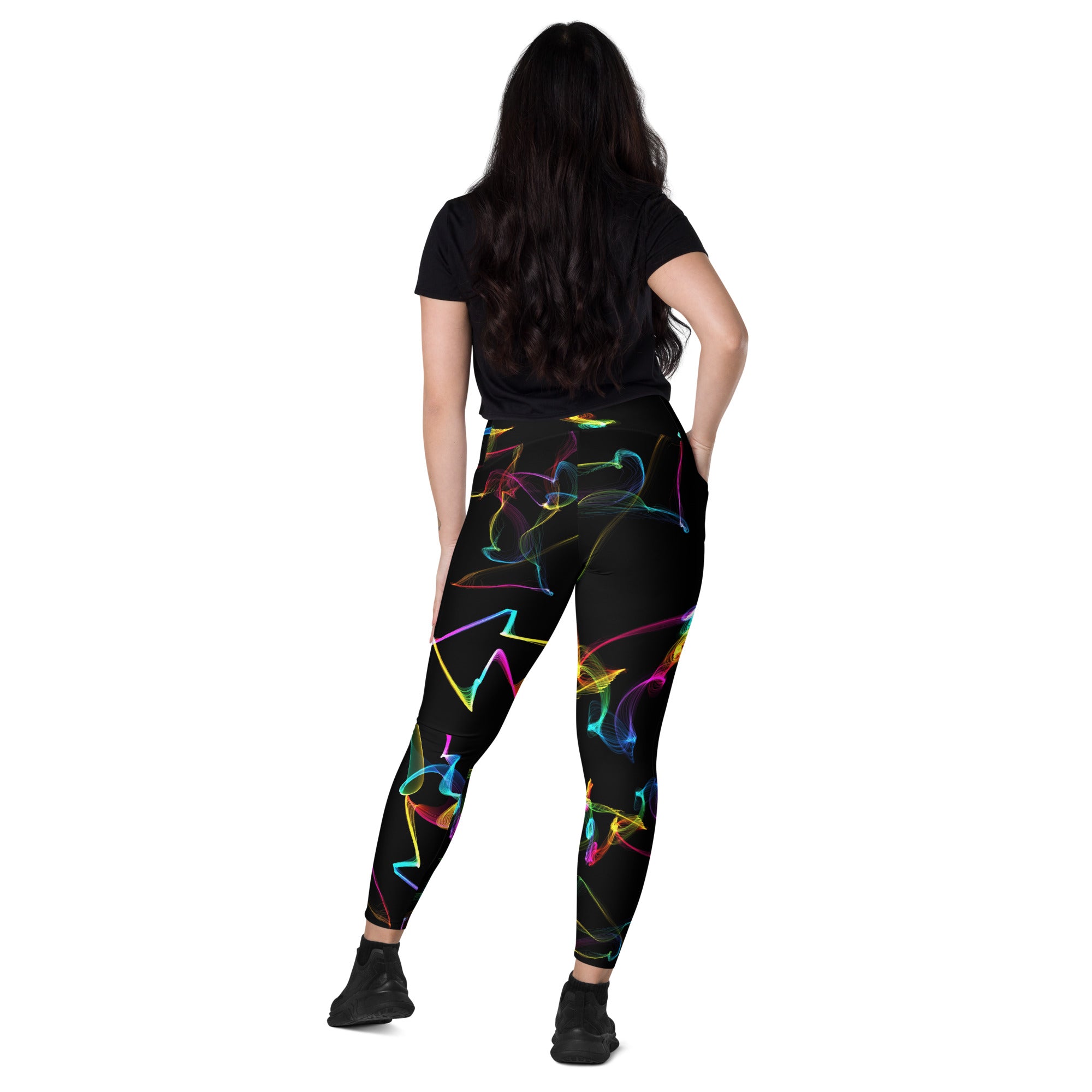 Black Gym Leggings with Pockets. Streetwear or Workout or Dance Leggings. Yoga Pants. WickedYo.